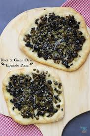 Black And Green Olive Tapenade Pizza Recipe Green Olive Tapenade Olive Tapenade Tapenade