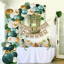 Buy Ola Memoirs Safari Baby Shower Decorations Jungle Theme Party Supplies With Lush Green Balloon Garland Arch Kit Backdrop Banner Tropical Palm Leaves Balloons Strip Ivy Vines Decor For Boy And Girl