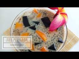 Steam up the beansprouts in the microwave, and slice up the cha lua, and julien the cucumbers. Cha Bang Ang Resepi Aroikah Thai Dessert Recipe Grass Jelly Drink Youtube