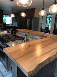 Live Edge Maple Kitchen Countertop Kitchen Countertops Breakfast Bar Kitchen Kitchen Design
