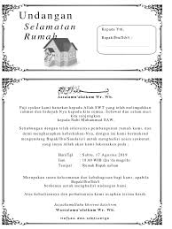 Kata kata ucapan syukur menempati rumah baru bersyukur atas nikmat itu tidak cukup untuk diucapkan dengan lisan akan tetapi bersyukur juga diikuti dengan hati dan anggota tubuh pastinya untuk itu pada malam ini kami atas nama keluarga mohon doa restu dari bapak sekalian. Undangan Syukuran Rumah Baru Tulisan