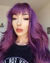 Green and purple hair color. Purple Long Straight Wig With Bangs Purple Haze By Lush Wigs Uk