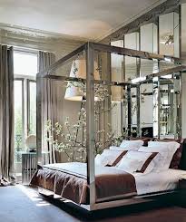 Black Metal 4 Poster Bed Frame Four Poster Bed W Mirrored Canopy Dreamhome Romantic Home Decor Parisian Bedroom Home