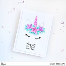 Birthday Card Ideas For Kids Unicorn Pinkfresh Studio Clear Stamps Magical Unicorn Unicorn Birthday Cards Unicorn Card Girl Birthday Cards