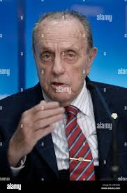 Manuel Fraga, the Popular Party candidate for the regional goverment of  Galicia, gestures during a press conference at his party headquarters in  Santiago de Compostela, Spain, Sunday, 19, 2005. Fraga, the last
