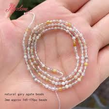 2mm Round Smooth Small Stone Seed Spacer Bead for DIY Needlework DIY  Accessories Charm Bracelet Necklace Jewelry Making 15"