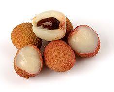 The lychee is also a spiky red fruit, a bit bigger than a cherry, with a pit surrounded by an inedible peel and somewhat translucent milky flesh. Lychee Wikipedia