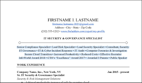 · security clearance · cybersecurity · firewalls · mitigation · tcp . It Security And Governance Resume Example Free Download