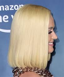 The best bob hairstyles for your face shape. Katy Perry Medium Straight Light Blonde Bob Haircut With Side Swept Bangs