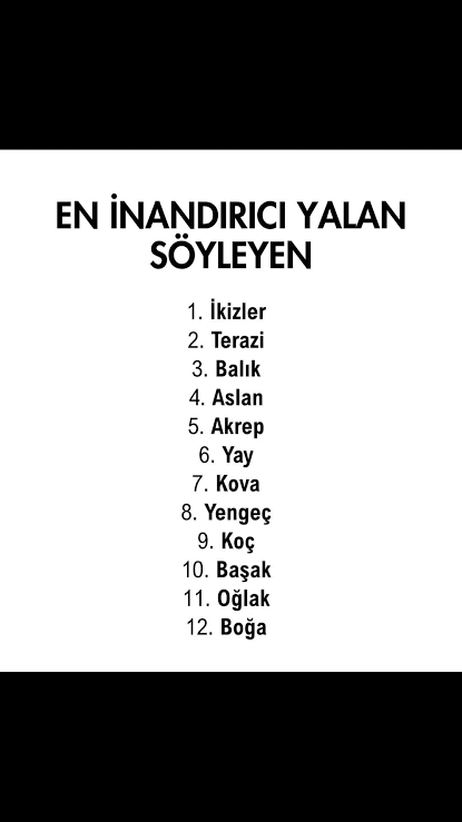 En inand�r�c� yalan s�yleyen bur�lar