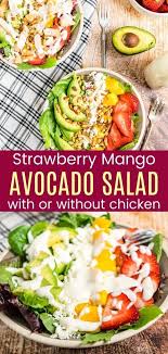 Strawberry Mango Avocado Salad Recipe Avocado Salad Recipes Yummy Salad Recipes Mango Avocado Salad