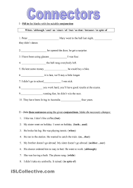 Connectors Teaching English Grammar Linking Words English Grammar Worksheets