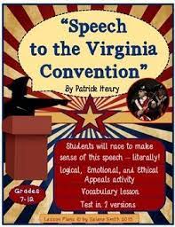 Patrick Henry S Speech To The Virginia Convention Along With Logical Emot Social Studies Lesson Plans Homeschool Social Studies Teaching American Literature