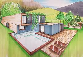 Une Piscine Autour De La Maison Le Blog De Elise Fossoux Maison Dessin Architecture Maison