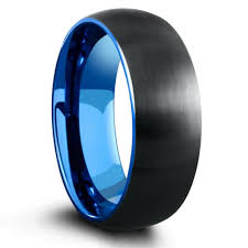 Black And Blue Wedding Ring Google Image Result For Https Cdn Shopify Com S Files 1 0971 4860 Products Mens Black Blue Brushed Tungsten Wedding Band Copy 2 Jpg V 1531484286 In 2020