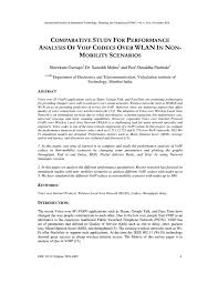 Comparative Study For Performance Analysis Of Voip Codecs
