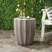 Safavieh Jaslyn Dark Gray Stone Indoor Outdoor Accent Table Vnn1010a The Home Depot In 2020 Outdoor Accent Table Modern Outdoor Concrete Furniture