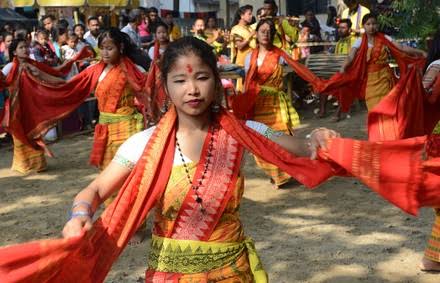 Bodo Tribal Girls Perform Dance On Editorial Stock Photo - Stock Image | Shutterstock Editorial