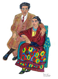 Frida kahlo cartoon, emoji baby frida sleeping portrait with crown of colorful flowers, vector isolated frida kahlo vector portrait , young beautiful mexican woman with a traditional hairstyle. Frida Kahlo And Diego Rivera By Pascal Kirchmair Famous People Cartoon Toonpool