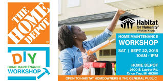 Included is a free project kit to complete at the workshop, plus some other goodies. Home Depot Diy Home Maintenance Workshop Habitat For Humanity Of Oakland County