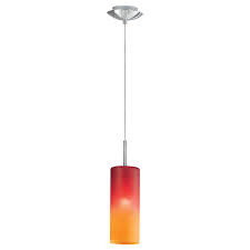 Shop Matte Nickel Finish Red And Orange Glass Pendant Light Overstock 10056275