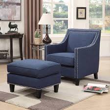 Ruby storage ottoman navy velvet. Emery Navy Blue Accent Chair With Ottoman Blue Accent Chairs Living Room Chairs Chair And Ottoman