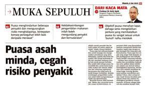 Rahsia air kelapa muda — dr. Puasa Dua Hari Seminggu Cegah Obesiti