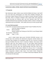 Dalam jurnal ini adalah untuk memberi gambaran yang jelas kepada kumpulan sasarnya. Doc Ulasan Jurnal Artikel Dasar Polisi Dalam Pendidikan Lynn Azman Academia Edu