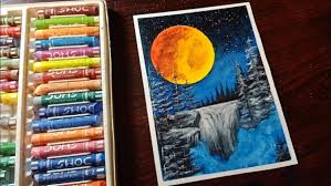 Moonlight Waterfall Scenery Drawing Easy Oil Pastel Drawing For Beginners Materials and techniques for today's artist. easy oil pastel drawing for beginners