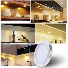 Set Of 6 Led Under Cabinet Lighting Kit 750lm 3000k Warm White Wired Puck Lights
