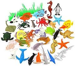 Amazon Com Auihiay 36piece Ocean Sea Animals Assorted Mini Vinyl Plastic Animal Toy Set Realistic Under The Sea Life Figu Pet Toys Plastic Animals Sea Animals