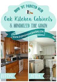 How To Paint Oak Cabinets And Hide The Grain Painting Oak Cabinets Paint Cabinets White Oak Cabinets