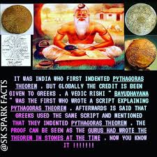 It Was India Who First Indented Pythagoras Theorem But Globally The Credit Is Been Given To Greeks A Vedic Rishi Bayudhayan Theorems Vedic Personal Blog