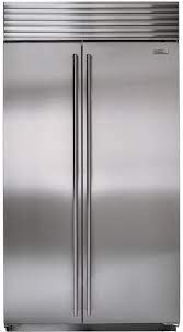 Stainless steel with tubular han Sub Zero Bi42ssth 42 Inch Built In Side By Side Smart Refrigerator With 16 Cu Ft Capacity 4 Adjustable Spillproof Shelves Dual Refrigeration Air Purification Water Filtration Star K Certified Sabbath Mode Panel Ready Design And Ice