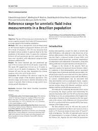 Pdf Reference Range For Amniotic Fluid Index Measurements
