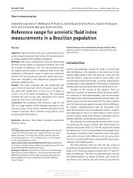 pdf reference range for amniotic fluid index measurements