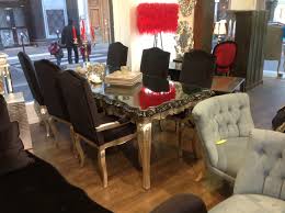 Acier inoxydable qualité supérieure et verre trempé (12 mm) ou marbre. Table De Salle A Manger Baroque 300 X 100 Cm En Bois Argente Et Plateau