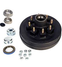 Trailer axle idler hubs and brake drums, bearings, seals, dust caps and spindle hardware. Hub And Drum Assembly Hd42866bx Stud And Zerk Lubed Hub And Drum Kit 8 On 6 1 2 14125a 25580 Bearings 12 Inch Drums Hanna Trailer Supply