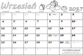 Planer Do Drukowania Na Wrzesien 2017 Calendar Printables Calendar 2019 Printable Monthly Calendar Printable