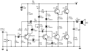 Circuit diagram of a three stage practical audio power amplifier is shown in the figure below. Nk 4197 Audio Power Amplifier Circuits Schematic Wiring