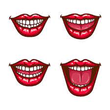 A Collection Of Pop Art Icons Of Red Female Lips Smiling Lips Clipart With Lip Png And Vector With Transparent Background For Free Download Art Icon Female Lips Pop Art