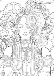Check spelling or type a new query. Steampunk Woman With Coffee Version 3 Vintage Adult Coloring Pages