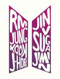 The new bts logo with a new name meaning also for bts. Bts Logo With Member Names Within On Light Background Art Print By Shopnojams In 2021 Bts Wallpaper Bts Drawings Bts Fanart