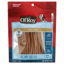 Ol' Roy Rawhide Free Peanut Butter Twist Sticks for Dogs, 50 Count