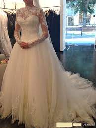 White Ivory Sheer Lace Corset Wedding Dresses With Long Sleeves Bridal Ball Gown Bridal Ball Gown Ball Gowns Wedding Wedding Dress Long Sleeve