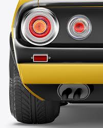 Retro Sport Car Mockup Back View In Free Mockups On Yellow Images Object Mockups