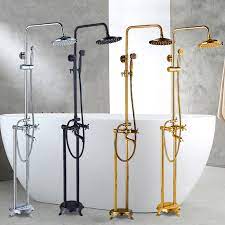 Find the lowest price for stand alone tub faucets today! Quinn Free Standing Shower Head And Bathtub Faucet