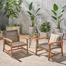 Noble House Hampton Teak Brown Wood And Mixed Brown Wicker Armed Outdoor Lounge Chair 2 Pack 42895 The Home Depot Lounge Chair Outdoor Patio Furniture Deals Outdoor Dining Chairs