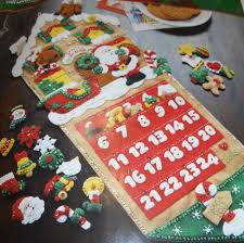 Santa S Toy Shop Christmas Advent Calendar Holiday Applique Jeweled Felt Kit Bucilla Felt Advent Calendar Advent Calendar Kit Santa Toys