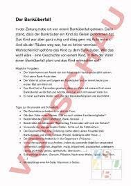 Räuber schießt auf flucht wachmann nieder. Arbeitsblatt Ein Bankuberfall Deutsch Texte Schreiben